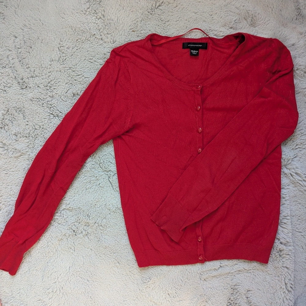 Atmosphere Red Button-Up Cardigan | Size Medium